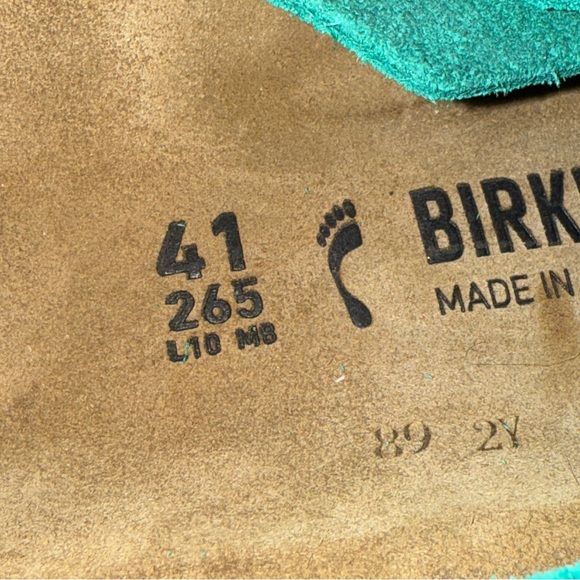 Birkenstock Boston Clogs Digital Green Suede Birks Slip On Buckle Shoes Boho - Picture 3 of 4